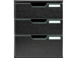 Module classement exacompta modulo ecoblack 3 tiroirs a4+ 350x288x320mm coloris noir