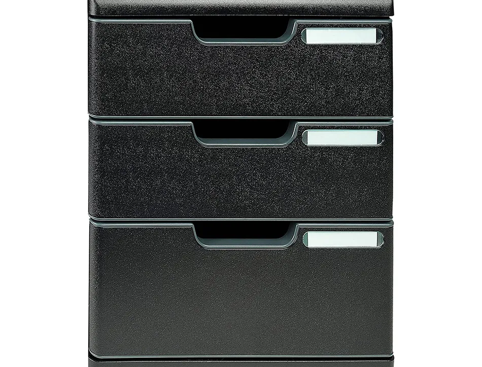 Module classement exacompta modulo ecoblack 3 tiroirs a4+ 350x288x320mm coloris noir