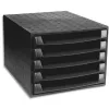 Module classement exacompta the box ecoblack 5 tiroirs 387x284x218mm coloris noir