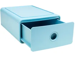 Module classement exacompta tiny box skandi 1 tiroir monobloc plastique recycle 265x190x107mm coloris bleu
