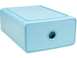 Module classement exacompta tiny box skandi 1 tiroir monobloc plastique recycle 265x190x107mm coloris bleu