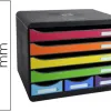 Module classement exacompta store-box maxi ecoblack 4+3 tiroirs 270x355x271mm coloris arlequin