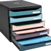 Module classement exacompta big box plus skandi 5 tiroirs coloris assortis