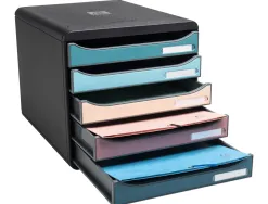 Module classement exacompta big box plus skandi 5 tiroirs coloris assortis