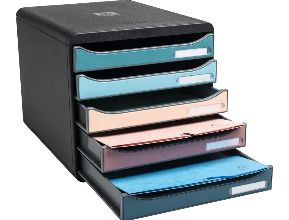 Module classement exacompta big box plus skandi 5 tiroirs coloris assortis