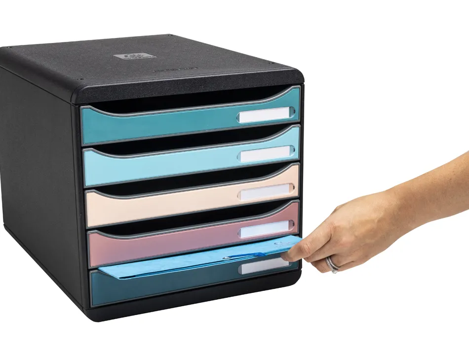Module classement exacompta big box plus skandi 5 tiroirs coloris assortis