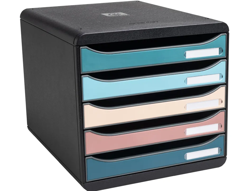 Module classement exacompta big box plus skandi 5 tiroirs coloris assortis