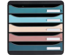 Module classement exacompta big box plus skandi 5 tiroirs coloris assortis