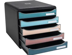 Module classement exacompta big box plus skandi 5 tiroirs coloris assortis