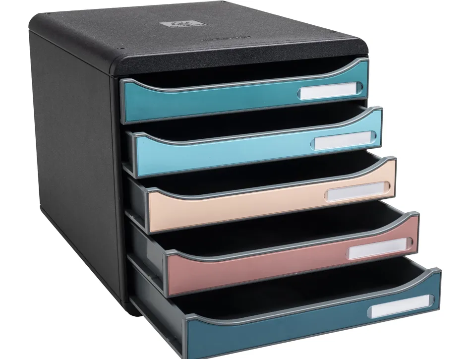 Module classement exacompta big box plus skandi 5 tiroirs coloris assortis