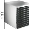 Module classement leitz 10 tiroirs a4+ 285x290x355mm 4 hauteurs interchangeables coloris gris/noir