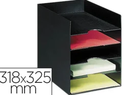 Module classement paperflow 5 cases polystyrène hauteur case 56mm 318x258x325mm coloris noir