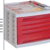 Module classement q-connect 5 tiroirs 370x305x215mm coloris rouge transparent