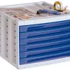 Module classement q-connect 6 tiroirs 370x305x215mm coloris bleu transparent