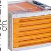 Module classement q-connect 6 tiroirs 370x305x215mm coloris orange transparent