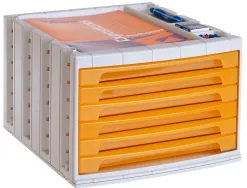 Module classement q-connect 6 tiroirs 370x305x215mm coloris orange transparent