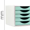 Module de classement archivo 2000 5 tiroirs coloris vert pastel 270x340x260mm