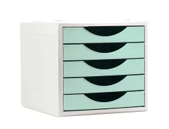 Module de classement archivo 2000 5 tiroirs coloris vert pastel 270x340x260mm