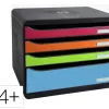 Module de classement exacompta big box 1928 a4+ recycle 4 tiroirs de coloris assortis format a l italienne
