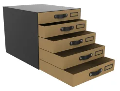 Module de classement savana oxford 5 tiroirs a4+ poignees ergonomiques carton recycle