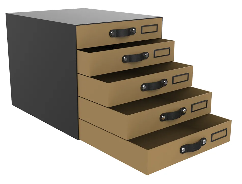 Module de classement savana oxford 5 tiroirs a4+ poignees ergonomiques carton recycle