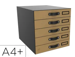 Module de classement savana oxford 5 tiroirs a4+ poignees ergonomiques carton recycle