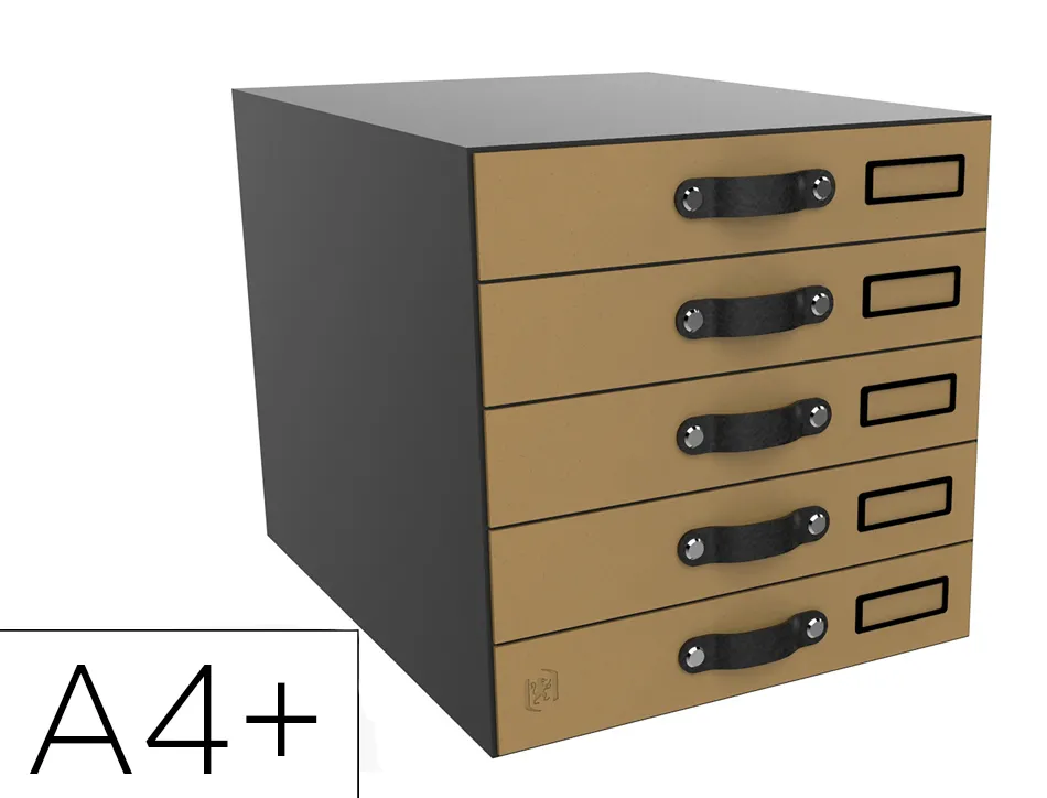 Module de classement savana oxford 5 tiroirs a4+ poignees ergonomiques carton recycle
