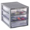 Module de rangement fast 3 tiroirs empilable poignees ergonomiques 36x26x25 cm