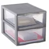 Module de rangement fast 2 tiroirs empilable poignees ergonomiques 36x26x25 cm