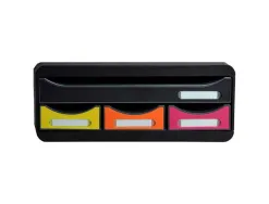Module de rangement rehausseur exacompta toolbox iderama recycle 4 petits tiroirs de coloris assortis