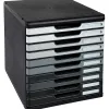 Module exacompta 10 tiroirs certifies ange bleu noir nuances de gris glossy