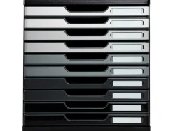 Module exacompta 10 tiroirs certifies ange bleu noir nuances de gris glossy