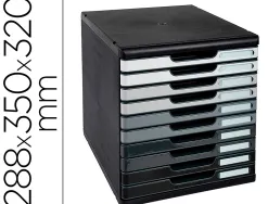 Module exacompta 10 tiroirs certifies ange bleu noir nuances de gris glossy