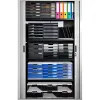 Module exacompta 5 tiroirs certifies ange bleu noir nuances de gris glossy