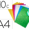 Mousse eva sodertex pailletee adhesive 2mm 210x297mm 10 coupons 6 coloris assortis