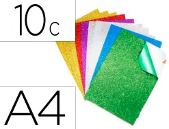 Mousse eva sodertex pailletee adhesive 2mm 210x297mm 10 coupons 6 coloris assortis