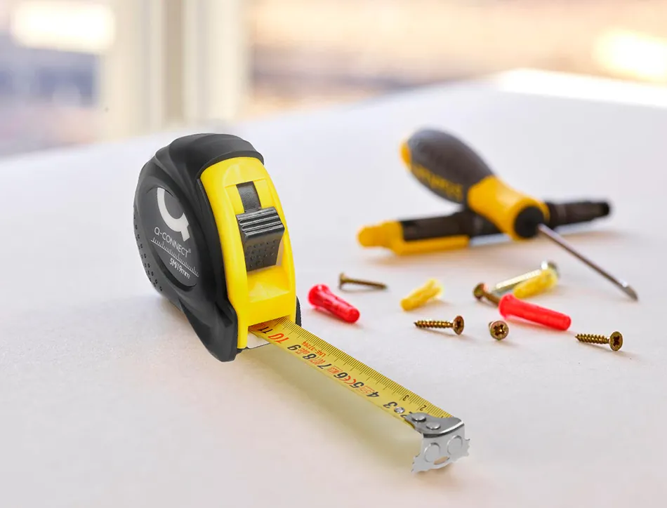 Mètre enrouleur q-connect caoutchouc frein matériel antichoc largeur 19mm longueur 5m