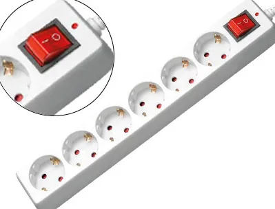 Multiprise mediarange parafoudre 6 prises interrupteur on/off sécurité enfant longueur cordon 1.4m