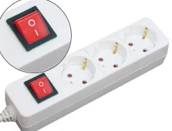 Multiprise mediarange parafoudre 3 prises interrupteur on/off sécurité enfant longueur cordon 1.4m