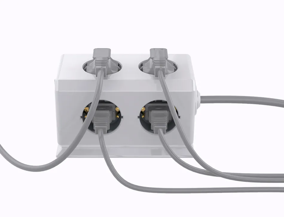 Multiprise q-connect 10 en 1 cable 1,4m 6 prises courant 3 ports usb 1 port usb-c 140x76x87 mm