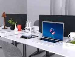 Multiprise q-connect 10 en 1 cable 1,4m 6 prises courant 3 ports usb 1 port usb-c 140x76x87 mm