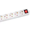 Multiprise q-connect de 5 prises avec interrupteur longueur cable 1,5m coloris blanc