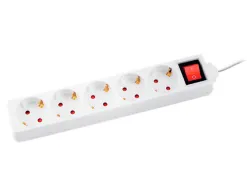 Multiprise q-connect de 5 prises avec interrupteur longueur cable 1,5m coloris blanc