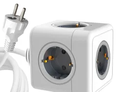 Multiprise q-connect power cube 5 en 1 cable 1,4m 5 prises courant 75x75x112 mm