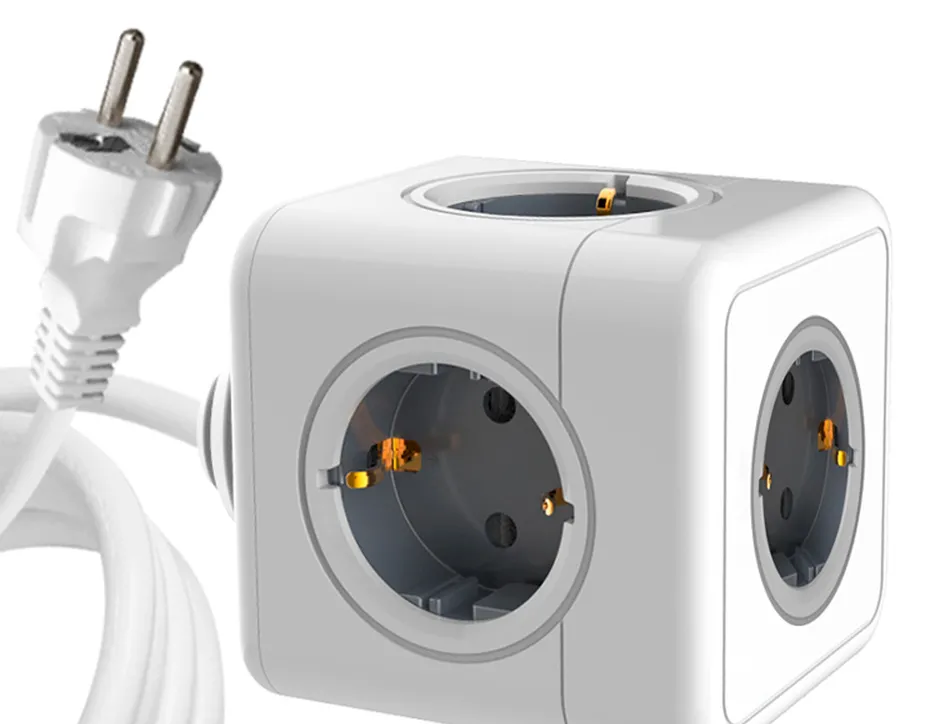 Multiprise q-connect power cube 5 en 1 cable 1,4m 5 prises courant 75x75x112 mm