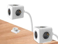 Multiprise q-connect power cube 5 en 1 cable 1,4m 5 prises courant 75x75x112 mm