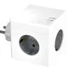 Multiprise q-connect power cube 6 en 1 connexion directe murale 3 prises courant 2 ports usb 1 port