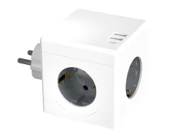 Multiprise q-connect power cube 6 en 1 connexion directe murale 3 prises courant 2 ports usb 1 port
