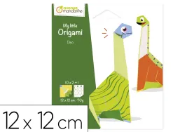 My little origami avenue mandarine modele dinosaure 12x12cm 70g 20 feuilles