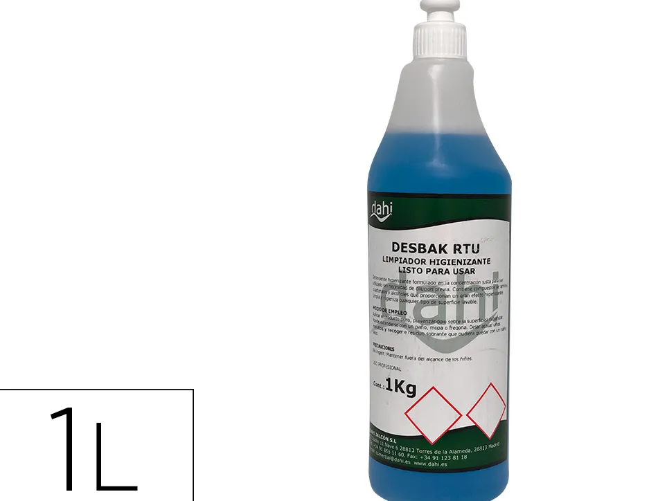 Nettoyant bactericide desbakazul sans rinãage bouteille 1 litre
